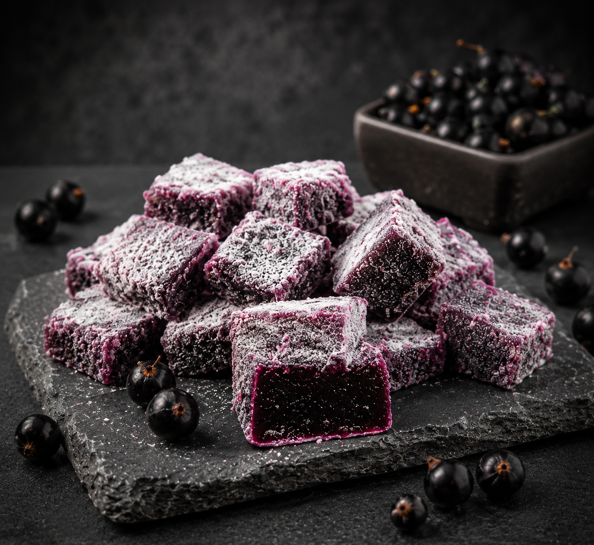 Schwarze Johannisbeere Pâte de Fruit
