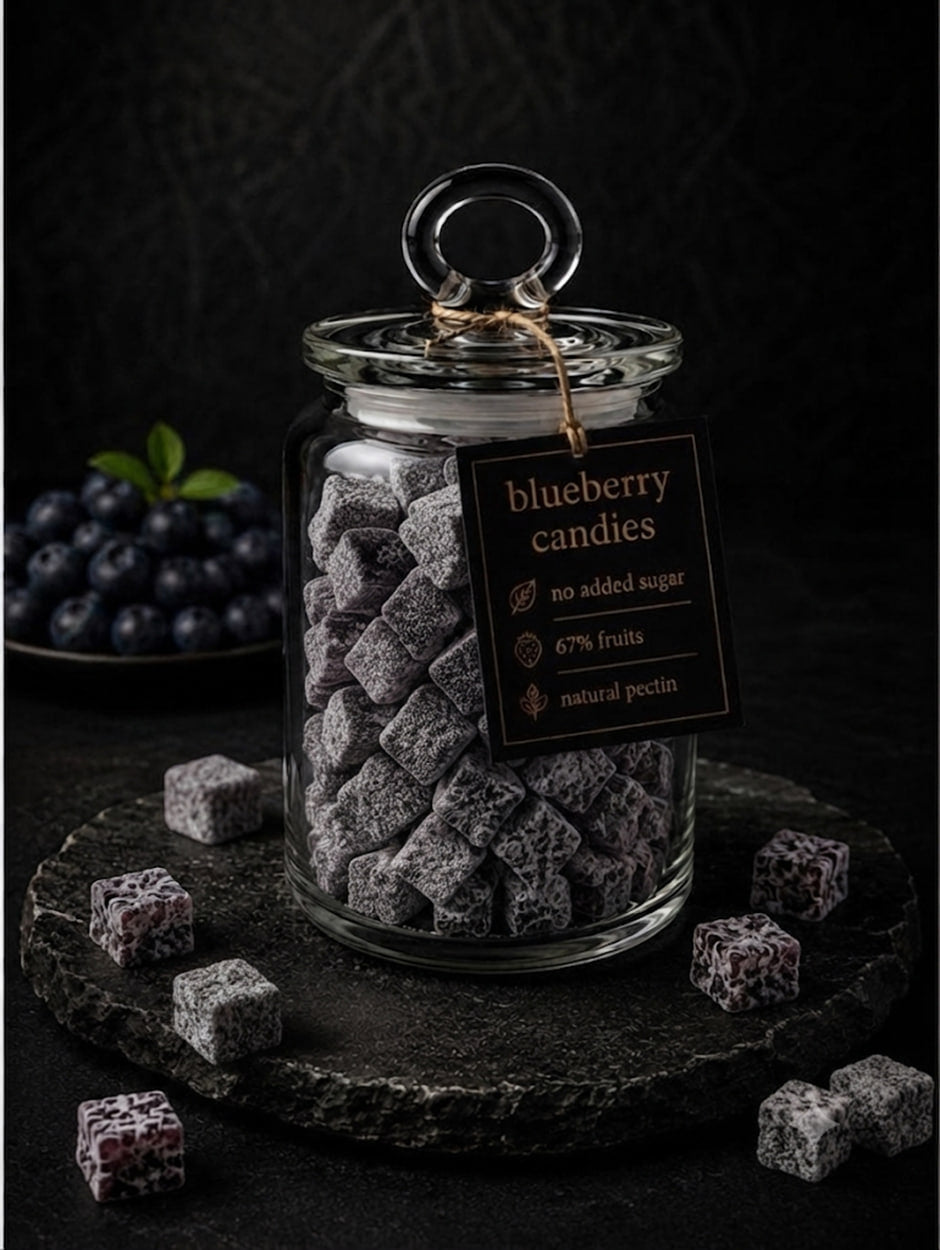 Fruchtwürfel mit Blaubeeren ohne Zuckerzusatz